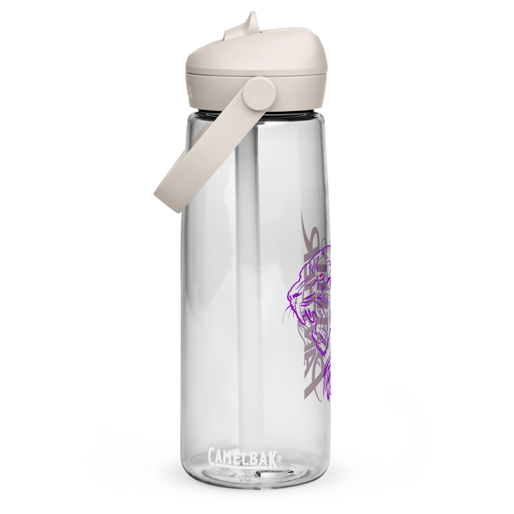 Panther Head and Logo Flip straw water bottle - Image 2